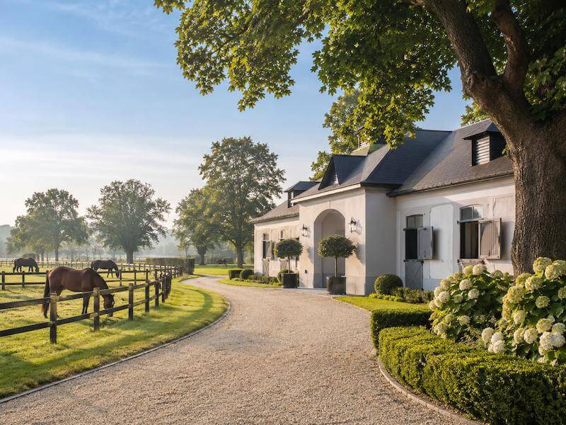 Le domaine de La Boissière Stud, pâtures et infrastructures équestres